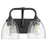Quorum Enclave 2 Light Vanity, Matte Black/Clear/Seeded/Clear Seed