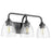 Quorum Enclave 3 Light Vanity, Matte Black/Clear/Seeded