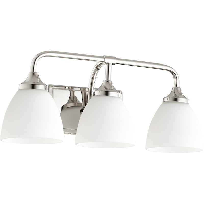 Quorum Enclave 3 Light 19.25' Vanity, Polished Nickel