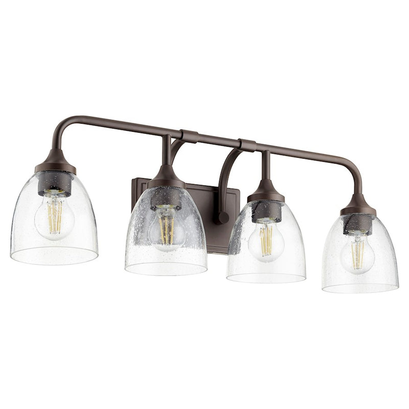 Quorum Enclave 4 Light Vanity, Oiled Bronze/Clear Seeded