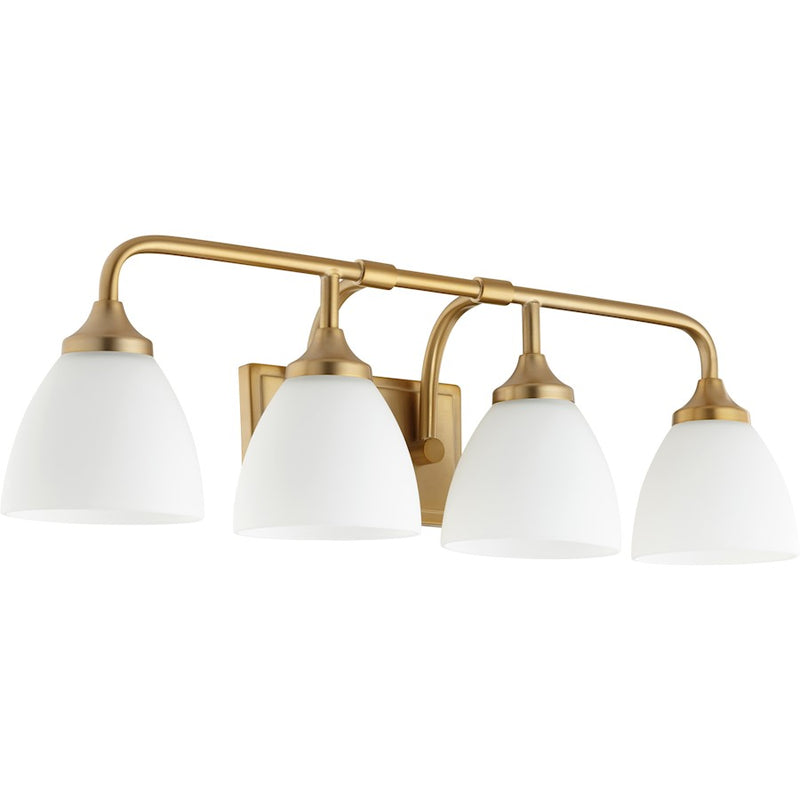 Quorum Enclave 4 Light 26.5' Vanity, Aged Brass