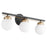 Quorum Nius 3 Light Vanity, Noir/Aged Brass/Satin Opal