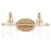 Quorum Reyes 2 Light Vanity, Aged Brass/Clear Seeded