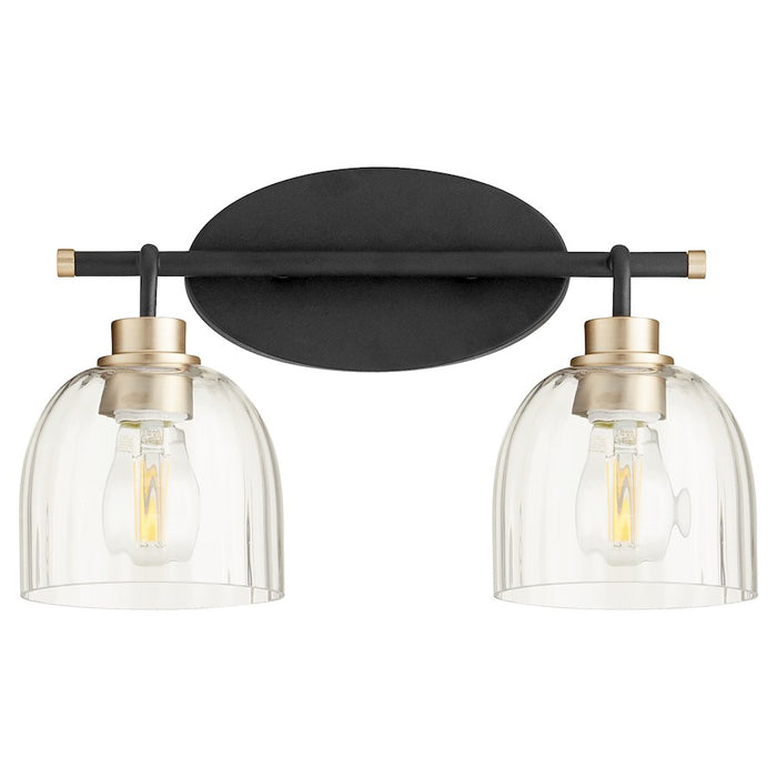 Quorum Espy Vanity, Noir/Aged Brass/Clear