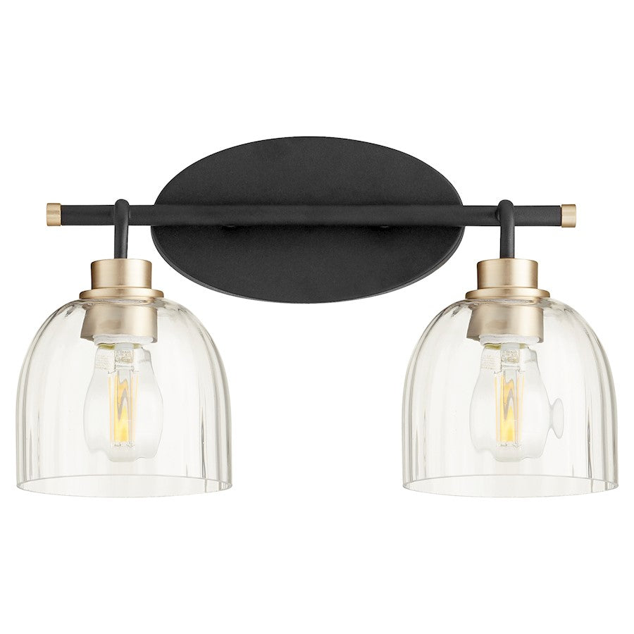 Quorum Espy Vanity, Noir/Aged Brass/Clear