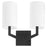 Quorum Bolivar 2 Light Wall Mount, Matte Black/White