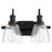 Quorum 2 Light Vanity, Matte Black/Clear Seeded