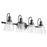 Quorum 4 Light Vanity, Matte Black/Clear Seeded