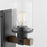Quorum Alpine 1Lt Wall Mount, Textured Black Walnut/Clear Seeded