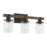 Quorum Alpine 3Lt Vanity, Textured Black Walnut/Clear Seeded