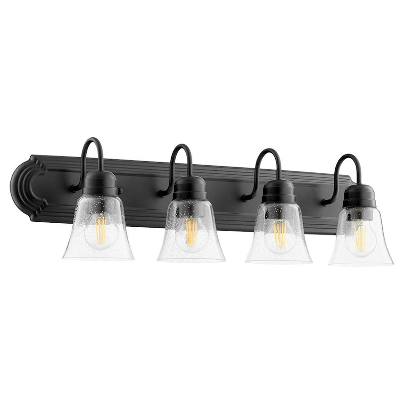 Quorum 4 Light 8" Vanity, Noir/Clear/Seeded