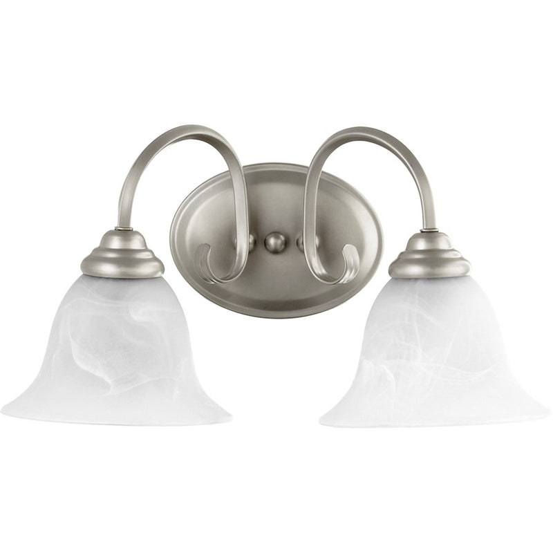 Quorum Spencer 2 Light Vanity Light, Classic Nickel