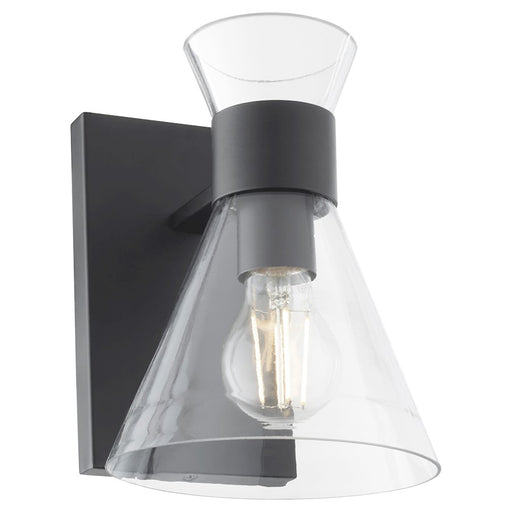 Quorum Beldar 1Lt Wall Mount, Matte Black/Clear Glass/Clear