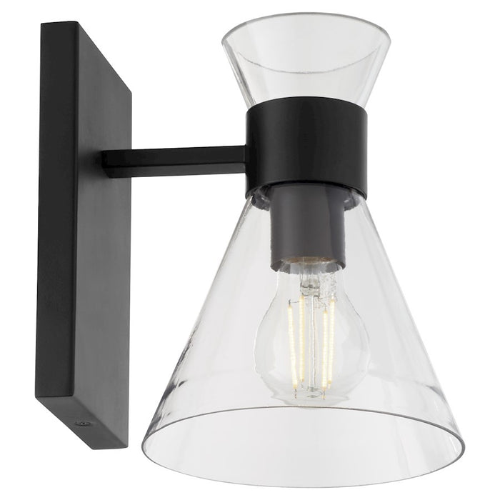 Quorum Beldar 1Lt Wall Mount, Matte Black/Clear Glass/Clear