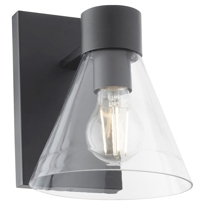 Quorum Beldar 1Lt Wall Mount, Matte Black/Clear Glass/Clear