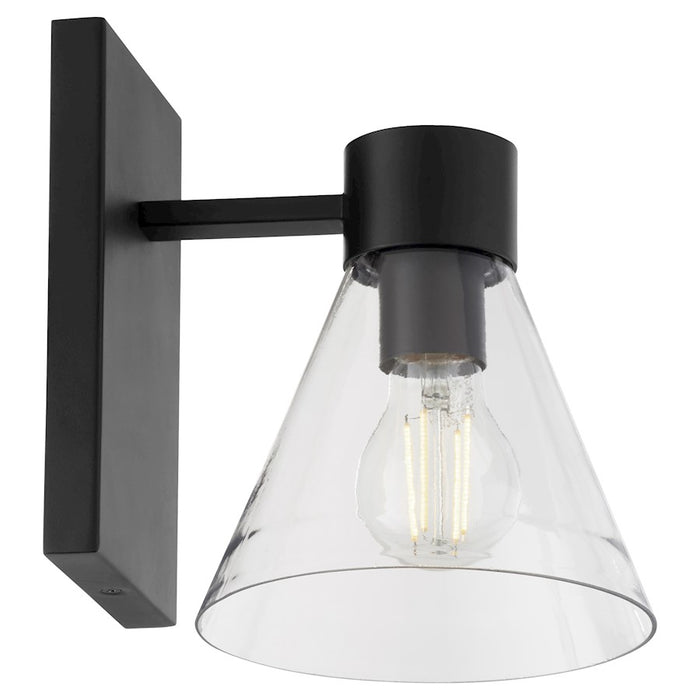 Quorum Beldar 1Lt Wall Mount, Matte Black/Clear Glass/Clear