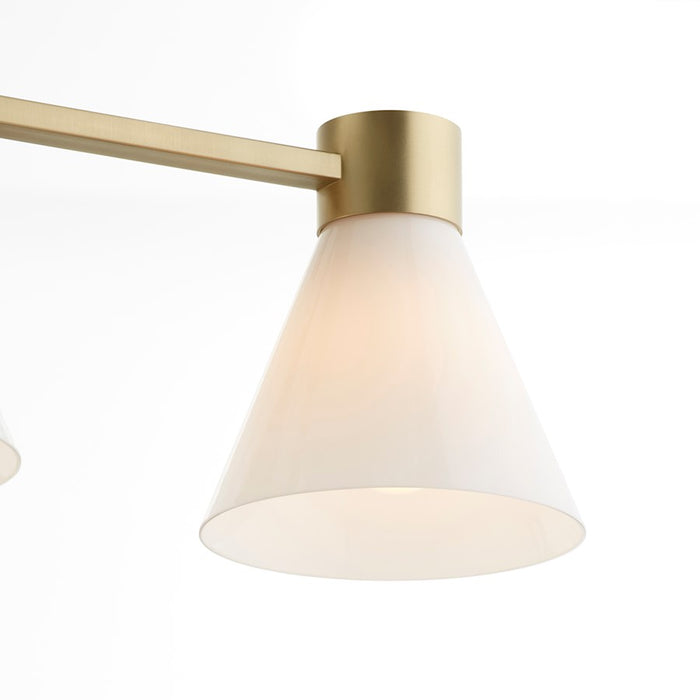 Quorum Beldar 1Lt Wall Mount, Aged Brass/Gloss Opal/Opal