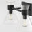 Quorum Beldar 2Lt Vanity, Matte Black/Clear Glass/Clear