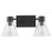 Quorum Beldar 2Lt Vanity, Matte Black/Clear Glass/Clear