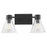 Quorum Beldar 2Lt Vanity, Matte Black/Clear Glass/Clear