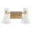 Quorum Beldar 2Lt Vanity, Aged Brass/Gloss Opal/Opal - 5119-2-80