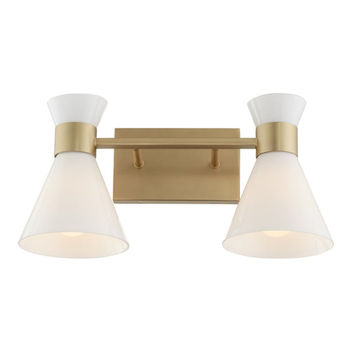 Quorum Beldar 2Lt Vanity, Aged Brass/Gloss Opal/Opal