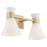 Quorum Beldar 2Lt Vanity, Aged Brass/Gloss Opal/Opal
