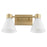 Quorum Beldar 2Lt Vanity, Aged Brass/Gloss Opal/Opal