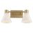 Quorum Beldar 2Lt Vanity, Aged Brass/Gloss Opal/Opal