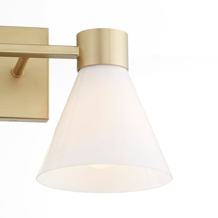 Quorum Beldar 2Lt Vanity, Aged Brass/Gloss Opal/Opal