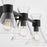 Quorum Beldar 3Lt Vanity, Matte Black/Clear Glass/Clear