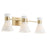 Quorum Beldar 3Lt Vanity, Aged Brass/Gloss Opal/Opal