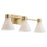 Quorum Beldar 3Lt Vanity, Aged Brass/Gloss Opal/Opal
