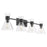 Quorum Beldar 4Lt Vanity, Matte Black/Clear Glass/Clear