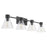 Quorum Beldar 4Lt Vanity, Matte Black/Clear Glass/Clear