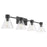 Quorum Beldar 4Lt Vanity, Matte Black/Clear Glass/Clear