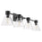 Quorum Beldar 4Lt Vanity, Matte Black/Clear Glass/Clear