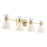 Quorum Beldar 4Lt Vanity, Aged Brass/Gloss Opal/Opal