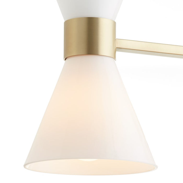 Quorum Beldar 4Lt Vanity, Aged Brass/Gloss Opal/Opal