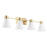 Quorum Beldar 4Lt Vanity, Aged Brass/Gloss Opal/Opal