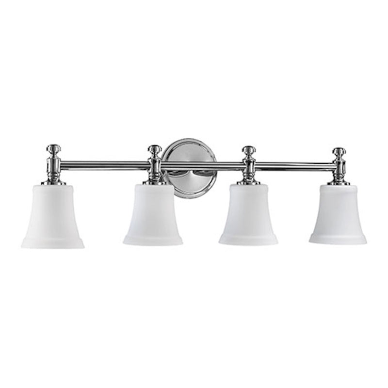 Quorum 4 Light Satin Opal Vanity, Chrome