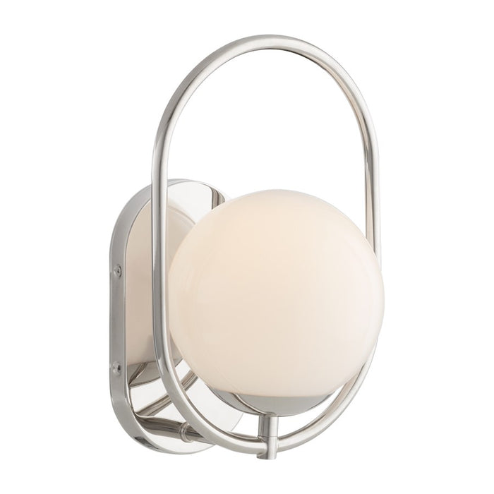 Quorum Belmont 1Lt Wall Mount, Polished Nickel/Satin Opal