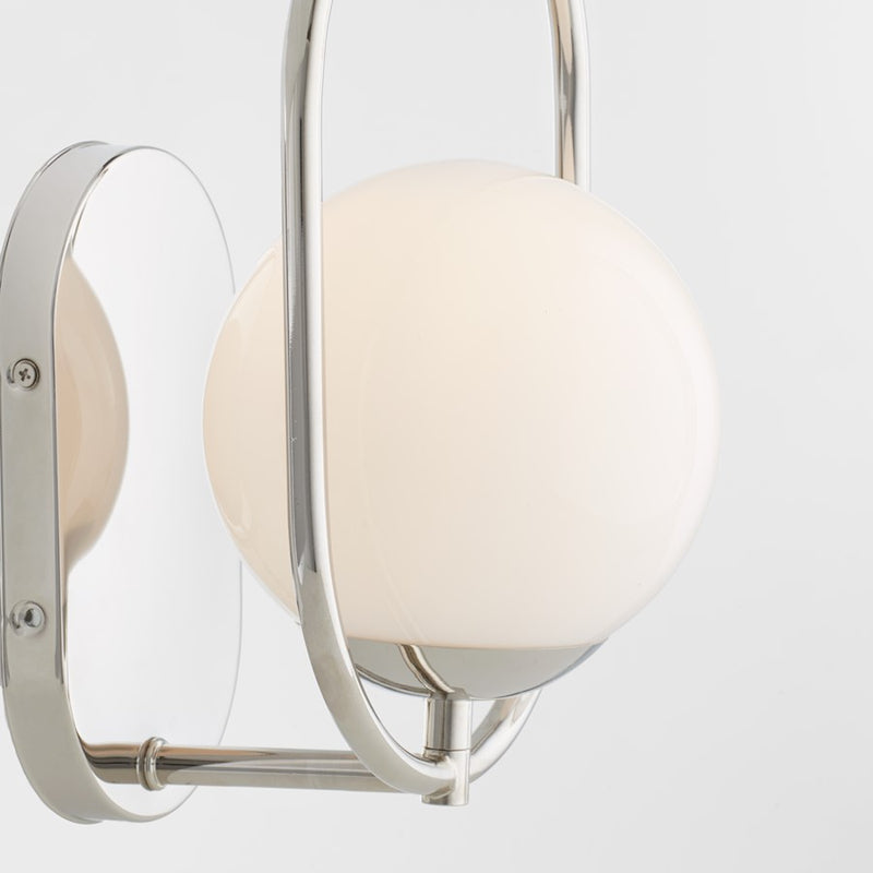 Quorum Belmont 1Lt Wall Mount, Polished Nickel/Satin Opal