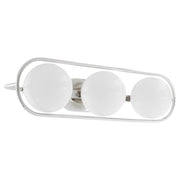 Quorum Belmont 3Lt Vanity, Polished Nickel/Satin Opal - 5137-3-62