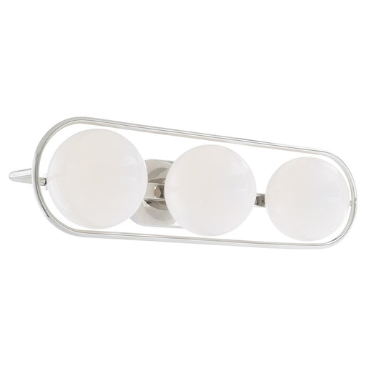 Quorum Belmont 3Lt Vanity, Polished Nickel/Satin Opal