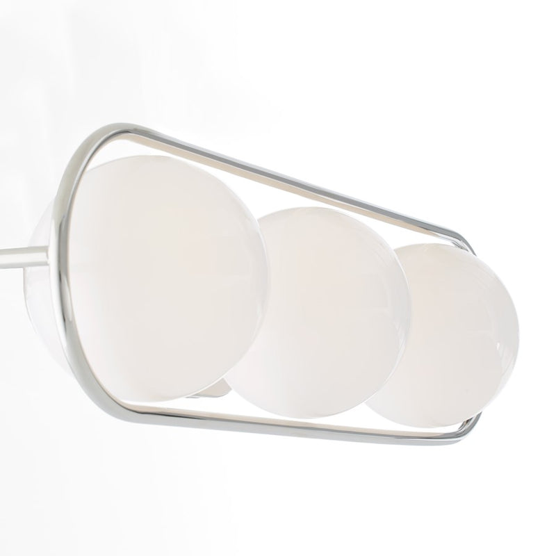 Quorum Belmont 3Lt Vanity, Polished Nickel/Satin Opal