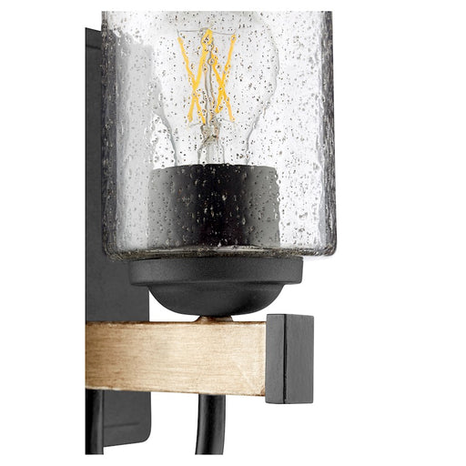 Quorum 1 Light Pepper Glass Wall Mount, Noir/Driftwood