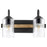 Quorum 2 Light Pepper Glass Vanity, Noir/Driftwood