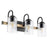 Quorum 3 Light Pepper Glass Vanity, Noir/Driftwood