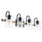 Quorum 4 Light Pepper Glass Vanity, Noir/Driftwood